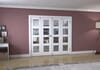 White Primed Shaker 4 Lite Clear Glazed French Folding Doorset