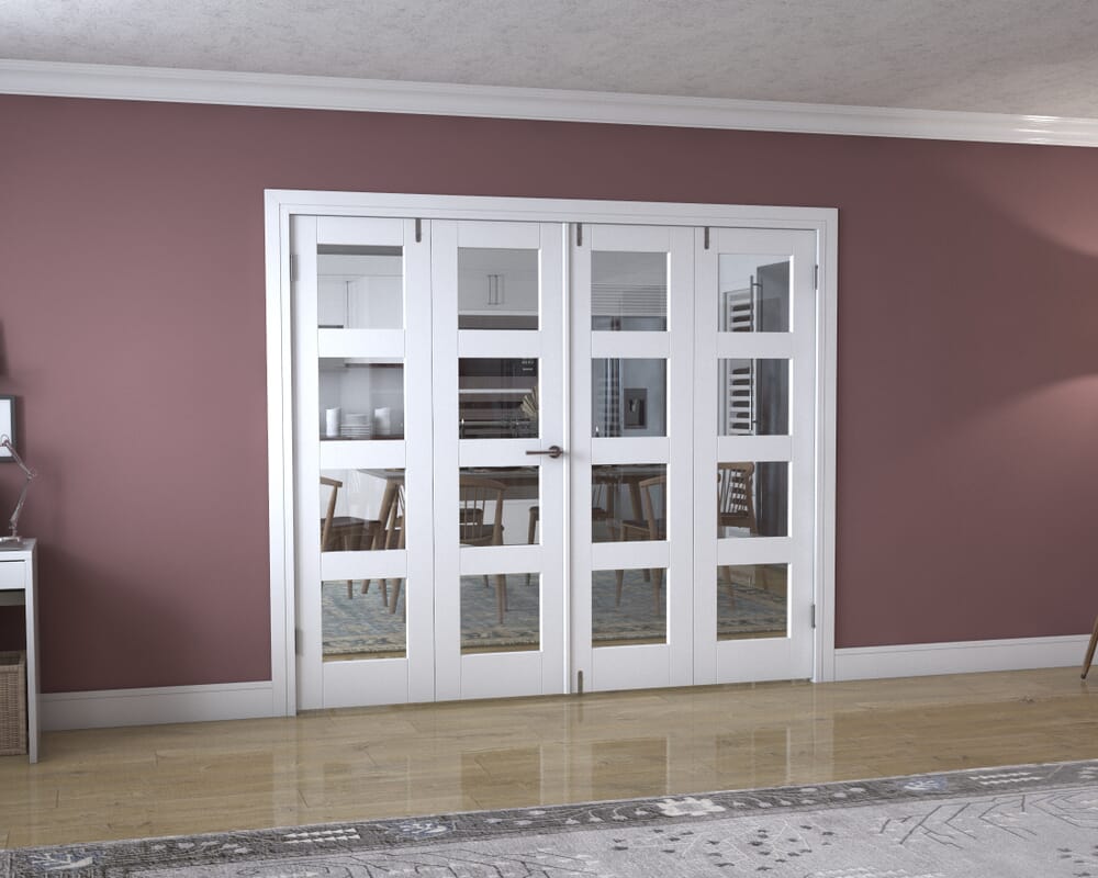 White 4L Frenchfold - Clear (4 x 573mm Doors)