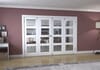 White Primed Shaker 4 Lite Clear Glazed French Folding Doorset