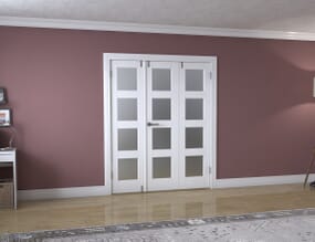 White 4L Frosted Folding Room Divider (3 x 533mm doors)
