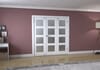 White Primed Shaker 4 Lite Frosted Glazed French Folding Doorset