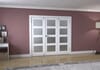 White Primed Shaker 4 Lite Frosted Glazed French Folding Doorset