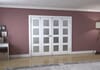White Primed Shaker 4 Lite Frosted Glazed French Folding Doorset