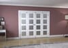 White Primed Shaker 4 Lite Frosted Glazed French Folding Doorset
