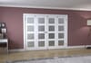White Primed Shaker 4 Lite Frosted Glazed French Folding Doorset
