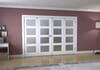 White Primed Shaker 4 Lite Frosted Glazed French Folding Doorset