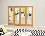 2078x2204x74mm 7ft 4 Door Prefinished Oak Roomfold Deluxe Clear 