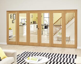 Glazed Oak Prefinished 6 Door Roomfold Deluxe (3+3 X 2
