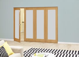 Prefinished Frosted P10 Oak Roomfold Deluxe (4 X 610mm Doors) Image