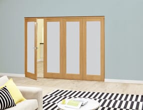Prefinished Frosted P10 Oak Roomfold Deluxe (4 x 610mm doors)