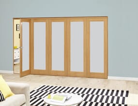 Prefinished Frosted P10 Oak Roomfold Deluxe (5 x 686mm doors)