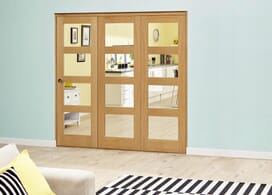 Oak Prefinished 4l Roomfold Deluxe (3 X 610mm Doors) Image