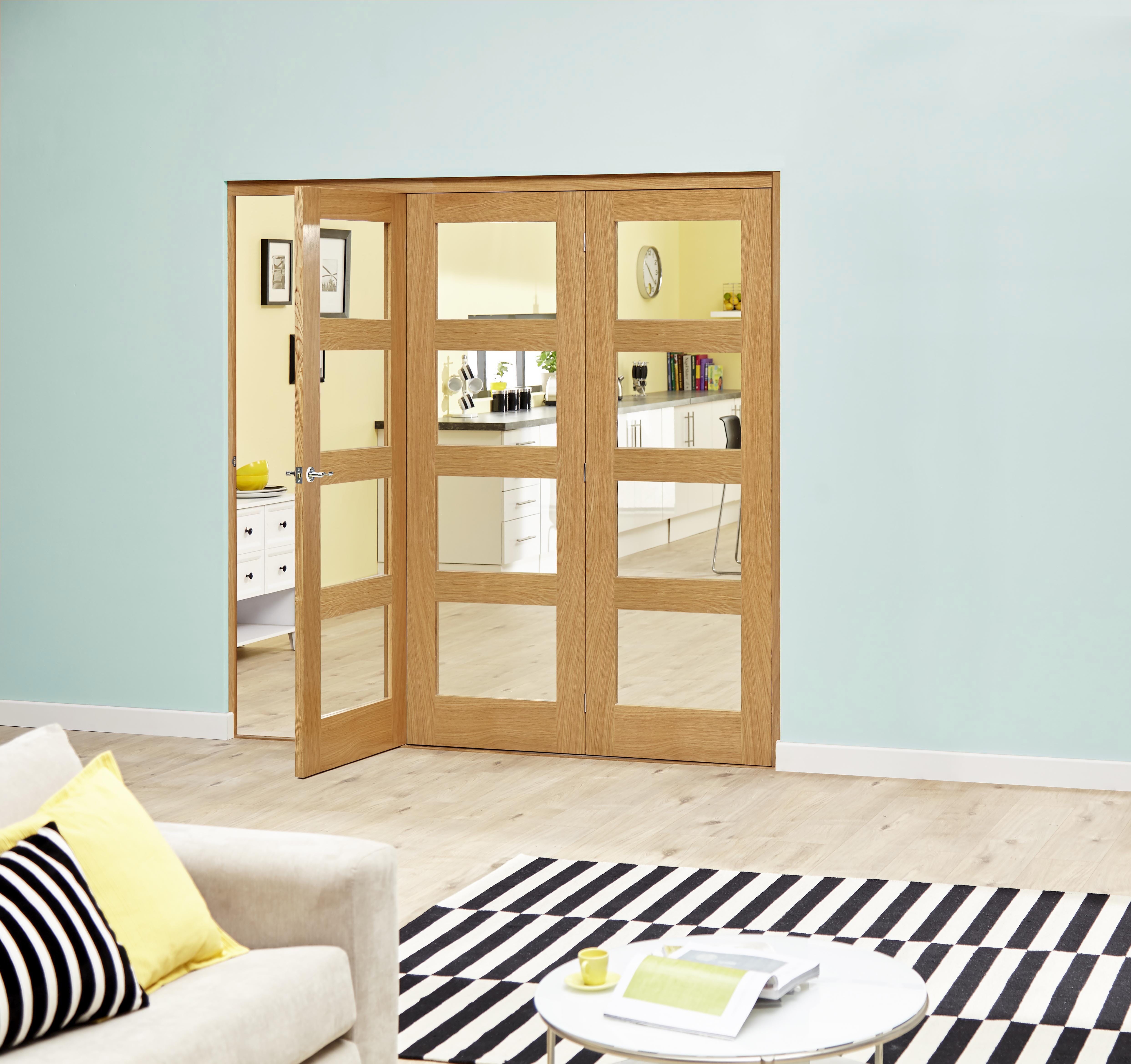 Oak Prefinished 4L Roomfold Deluxe ( 3 X 686mm Doors)