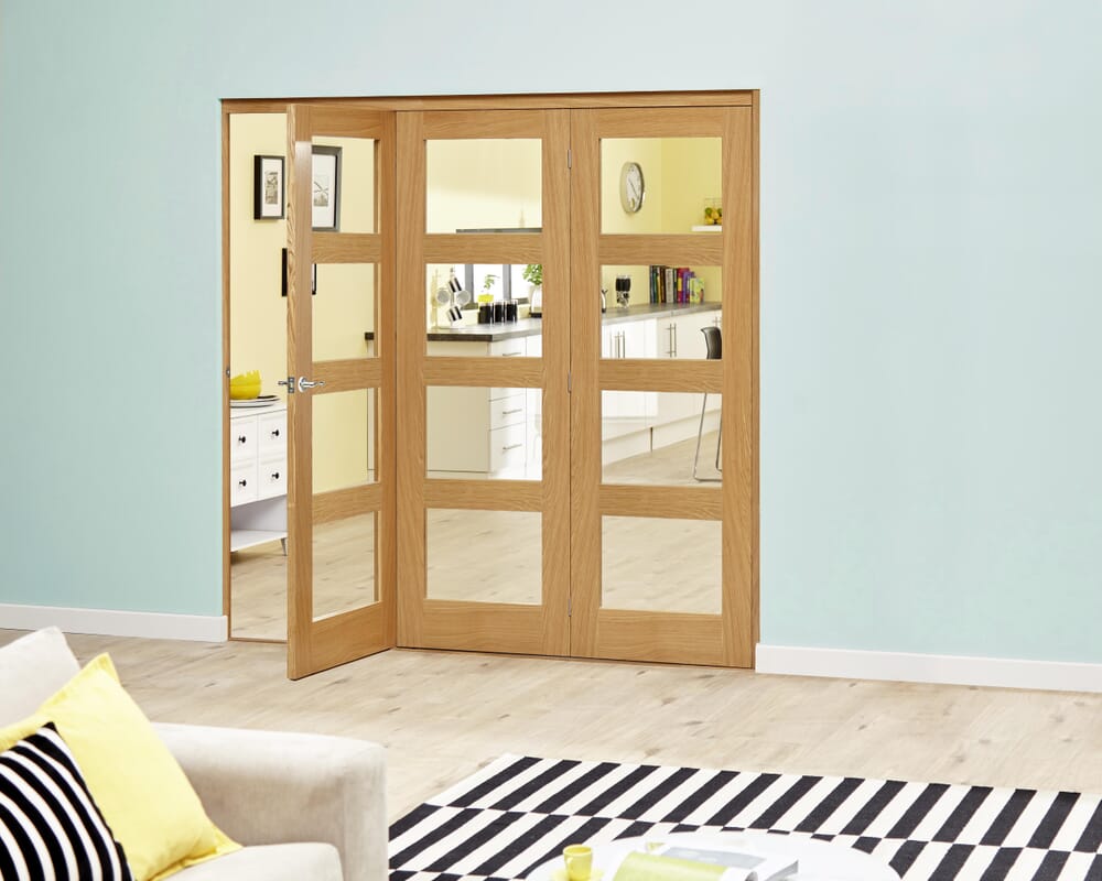 Oak Prefinished 4L Roomfold Deluxe (3 x 686mm doors)