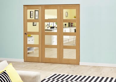 prefinished oak 4l roomfold deluxe 2100mm 7ft wide climadoor