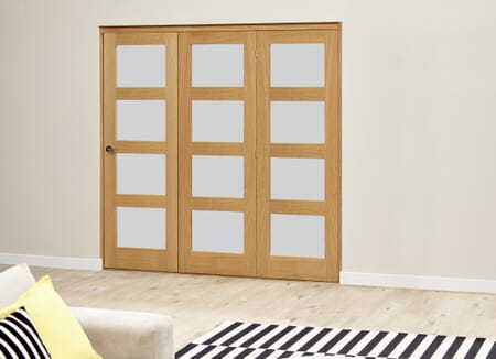 Frosted Pre finished 4L Roomfold Deluxe (3 x 533mm doors)
