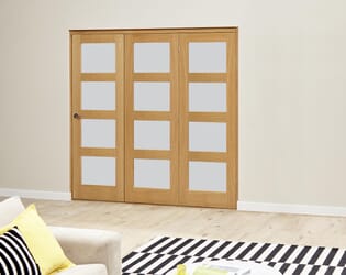 Frosted Prefinished 4L Roomfold Deluxe (3 X 533mm Doors)