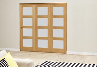 Frosted Prefinished 4L Roomfold Deluxe (3 X 610mm Doors)