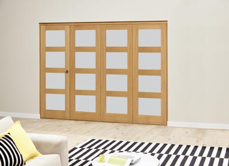 Frosted Pre finished 4L Roomfold Deluxe (4 x 533mm doors)