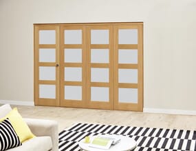 Frosted Pre finished 4L Roomfold Deluxe (4 x 573mm doors)