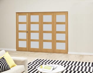 Frosted Prefinished 4L Roomfold Deluxe (4 X 610mm Doors)