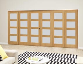 Frosted Pre finished 4L Roomfold Deluxe (3 + 3 x 610mm doors)