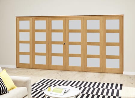 Frosted Pre finished 4L Roomfold Deluxe (3 + 3 x 686mm doors)