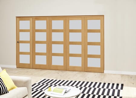 Frosted Pre finished 4L Roomfold Deluxe (5 x 573mm doors)