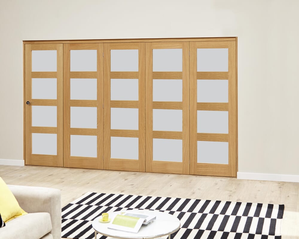 Frosted Pre finished 4L Roomfold Deluxe (5 x 573mm doors)