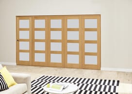 Frosted Pre Finished 4l Roomfold Deluxe (5 X 573mm Doors) Image
