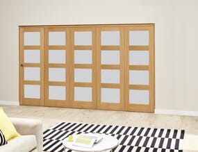 Frosted Pre finished 4L Roomfold Deluxe (5 x 573mm doors)