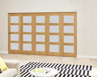 Frosted Prefinished 4L Roomfold Deluxe (5 X 610mm Doors)