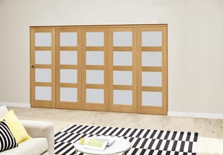 Frosted Prefinished 4L Roomfold Deluxe (5 X 686mm Doors)