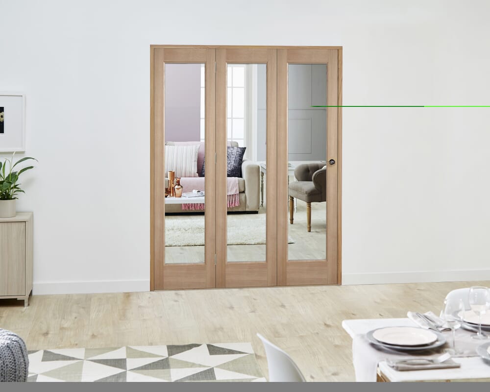 Slimline Oak P10 Roomfold Deluxe (3 x 419mm Doors)
