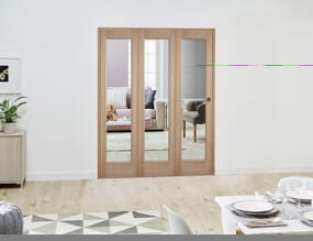 Slimline Oak P10 Roomfold Deluxe (3 x 419mm Doors)