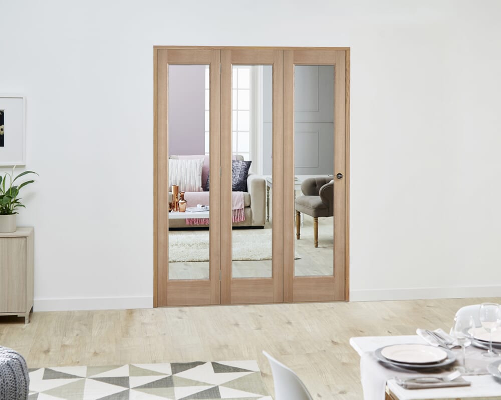Slimline Oak P10 Roomfold Deluxe (3 x 457mm Doors)
