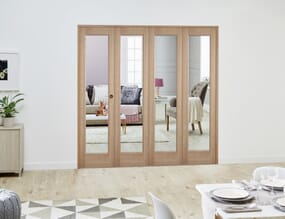 Slimline Oak P10 Roomfold Deluxe (4 x 419mm Doors)