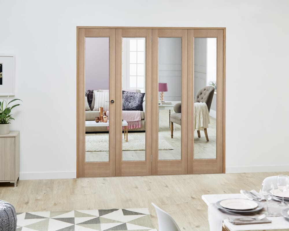 Slimline Oak P10 Roomfold Deluxe (4 x 457mm Doors)