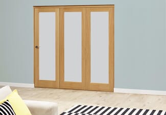Frosted Glazed Oak - 3 Door Roomfold 1794mm X 2078mm - (1800mm Set)
