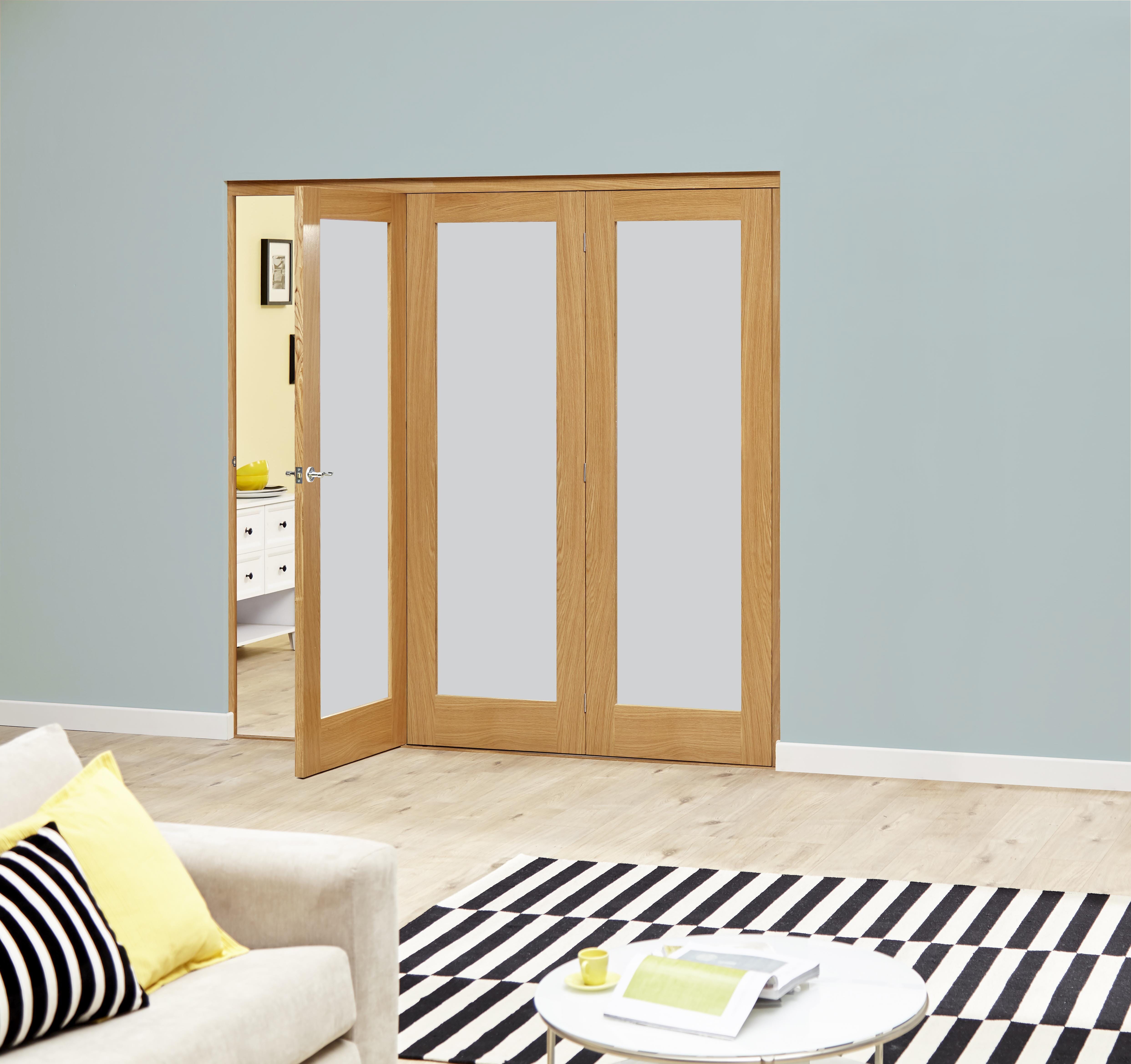 Frosted Glazed Oak - 3 Door Roomfold Deluxe (3 X 2