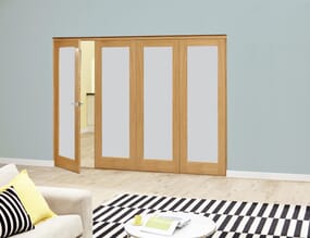 Frosted P10 Oak Roomfold Deluxe (4 x 610mm doors)