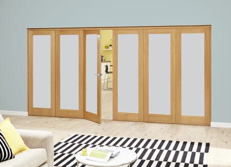 Frosted P10 Oak Roomfold Deluxe (5 + 1 x 686mm doors)