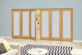 Frosted Glazed Oak - 6 Door Roomfold Deluxe (5+1 X 2