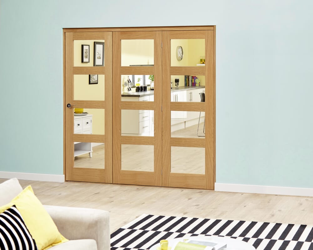 Oak 4L Clear Roomfold Deluxe (3 x 610mm doors)