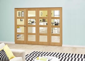 Oak 4l Clear Roomfold Deluxe (3+1 X 573mm Doors) Image