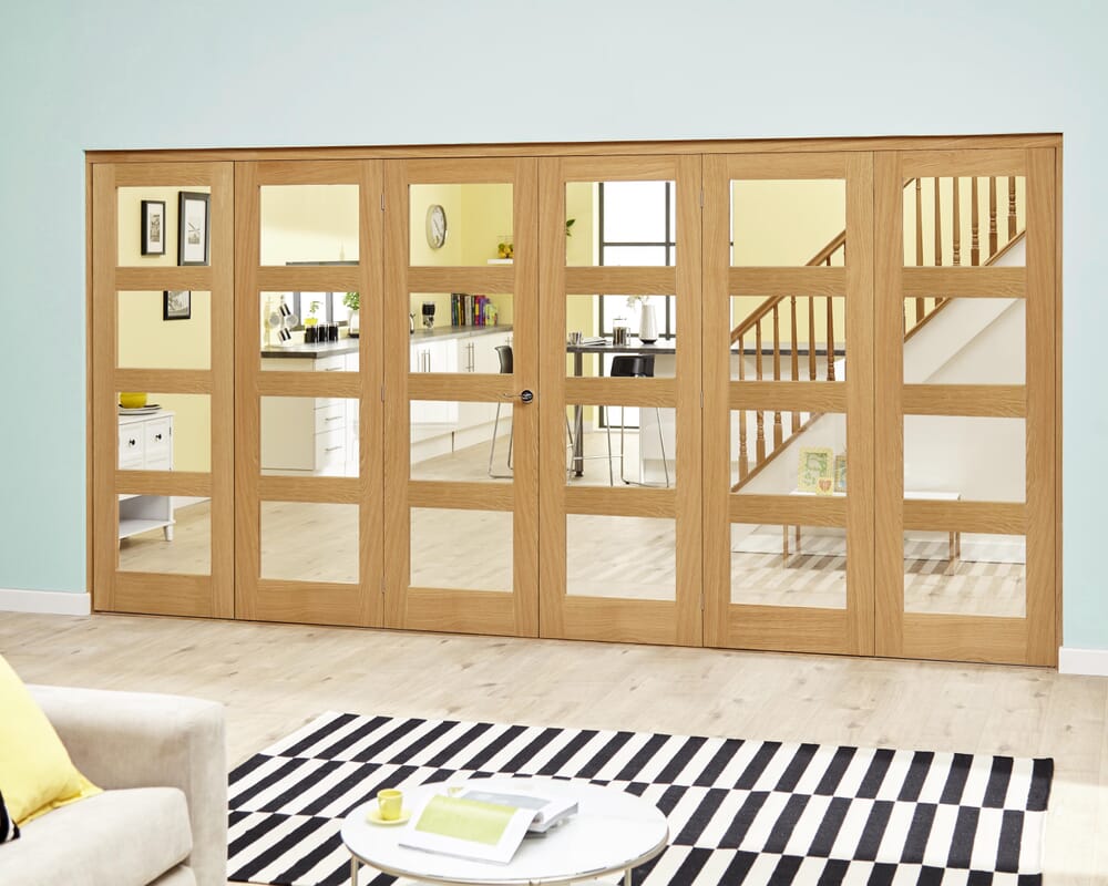 Oak 4L Clear Roomfold Deluxe (5 + 1 x 610mm doors)