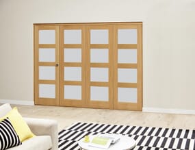 Oak 4L Frosted Roomfold Deluxe (4 x 533mm doors)