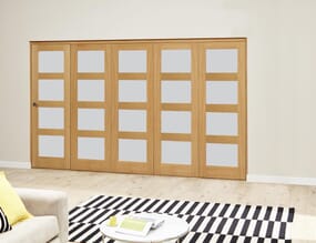 Oak 4L Frosted Roomfold Deluxe (5 x 573mm doors)