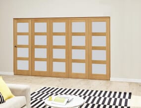 Oak 4L Frosted Roomfold Deluxe (5 x 686mm doors)