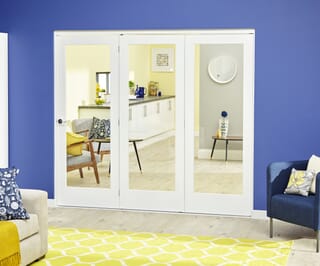White P10 Roomfold Deluxe Internal Bifold Doors with Clear Glass